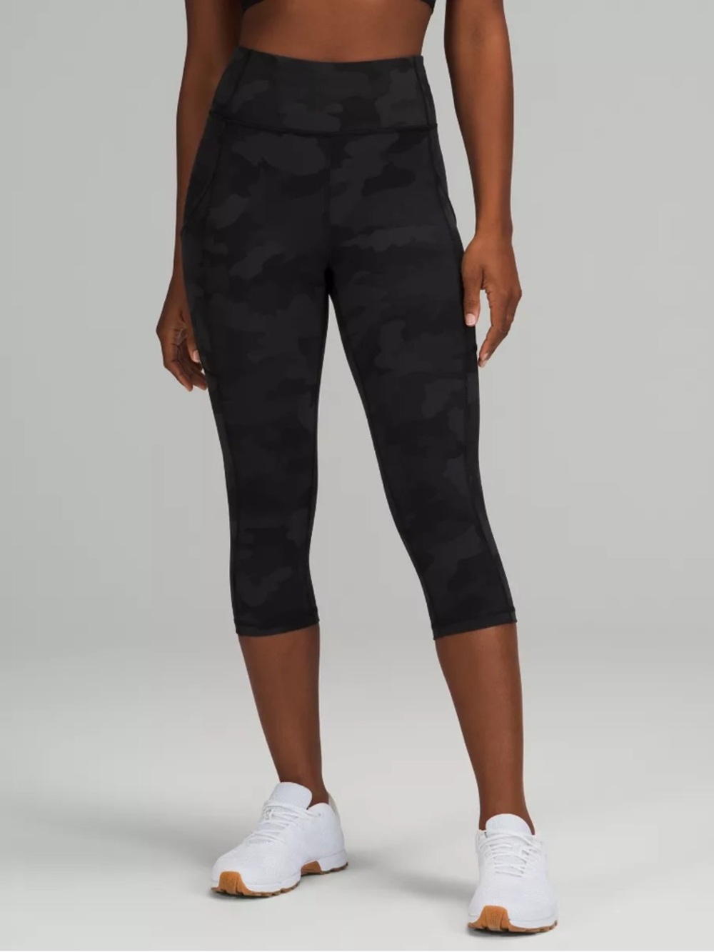 Lululemon Black Camo High-Waist Cropped Leggings